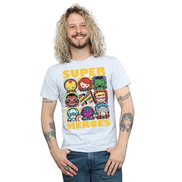 Marvel Mens Kawaii Super Heroes T-Shirt