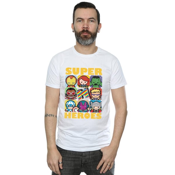 Marvel Mens Kawaii Super Heroes T-Shirt