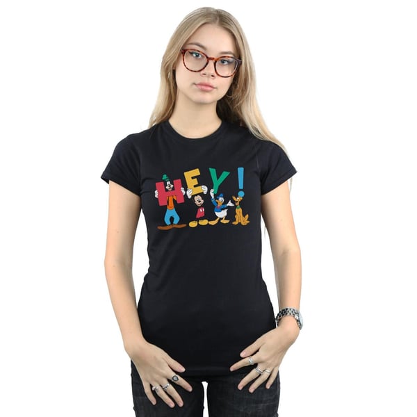 Disney Womens/Ladies Mickey Mouse Friends Hey Cotton T-Shirt