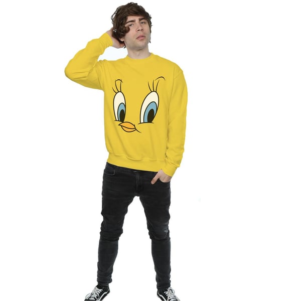 Looney Tunes Mens Tweety Pie Face Sweatshirt