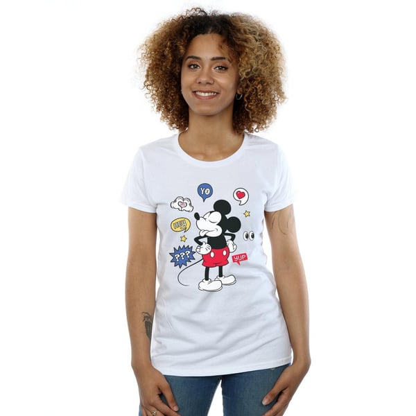 Disney Womens/Ladies Mickey Mouse Tongue Out Cotton T-Shirt
