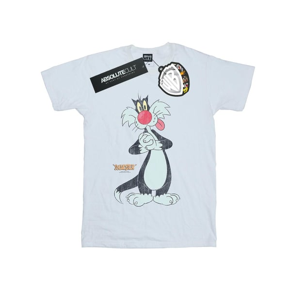 Looney Tunes Womens/Ladies Sylvester Distressed Cotton Boyfriend T-Shirt