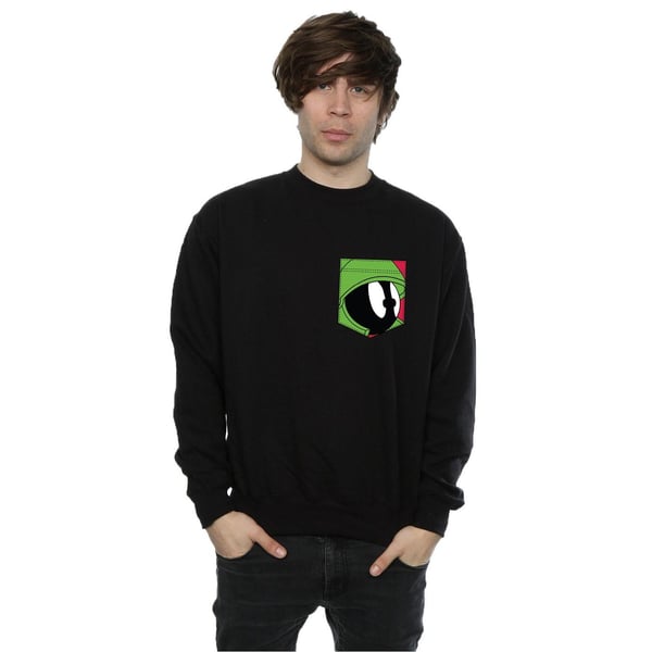 Looney Tunes Mens Marvin The Martian Face Faux Pocket Sweatshirt