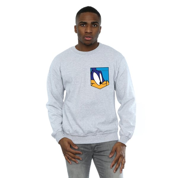 Looney Tunes Mens Road Runner Face Faux Pocket Sweatshirt