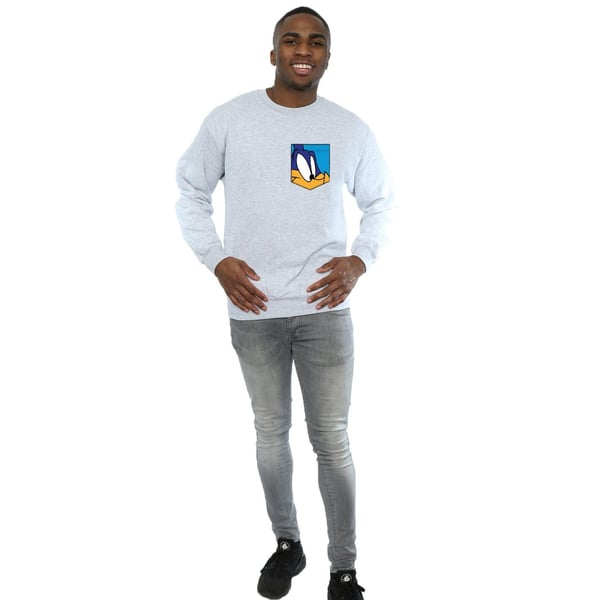Looney Tunes Mens Road Runner Face Faux Pocket Sweatshirt