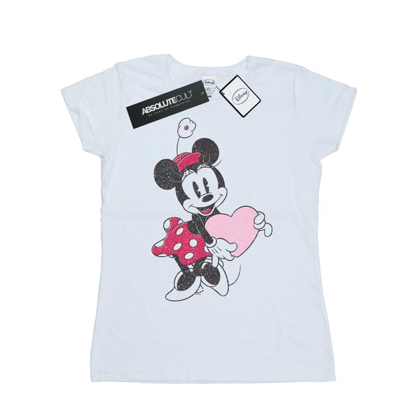 Disney Dam/Dam Minnie Mouse Love Heart T-shirt i bomull
