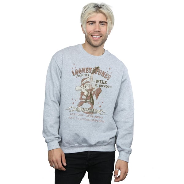 Looney Tunes Mens Wile E Coyote Guitar Sweatshirt