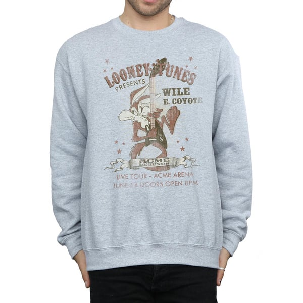 Looney Tunes Mens Wile E Coyote Guitar Sweatshirt
