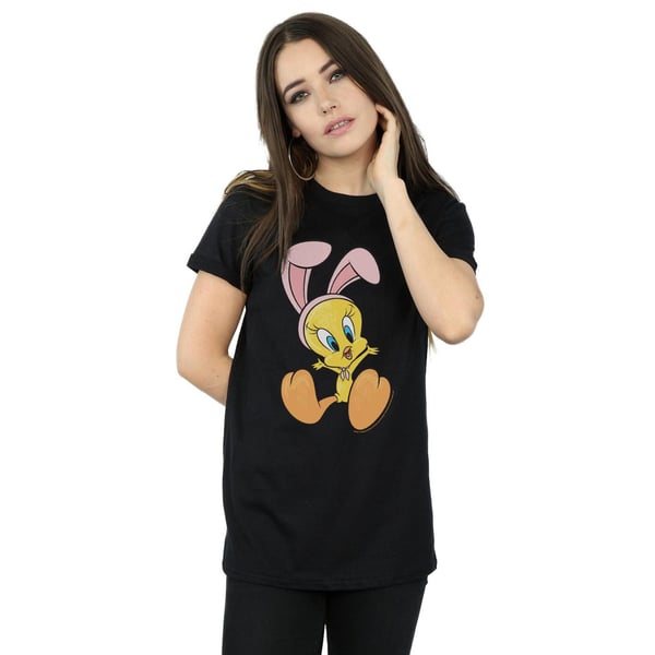 Looney Tunes Womens/Ladies Tweety Pie Bunny Ears Cotton Boyfriend T-Shirt