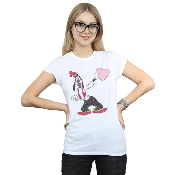 Disney Womens/Ladies Goofy Love Heart Cotton T-Shirt