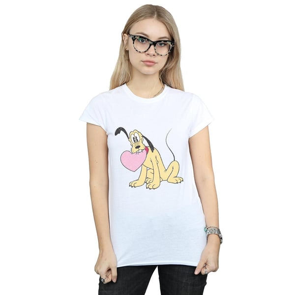 Disney Womens/Ladies Pluto Love Heart Cotton T-Shirt