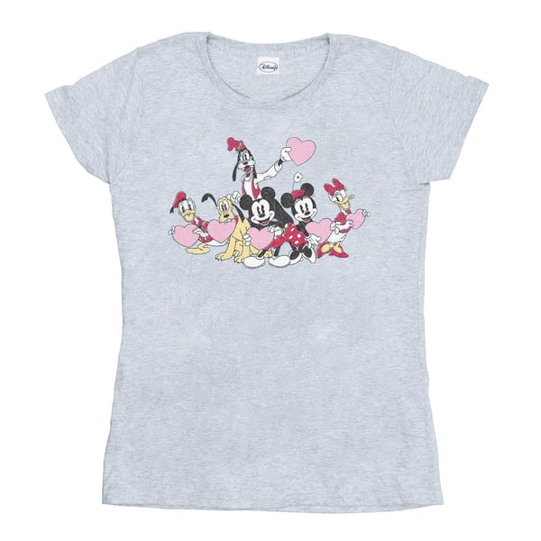 Disney Womens/Ladies Mickey Mouse Love Friends Cotton T-Shirt