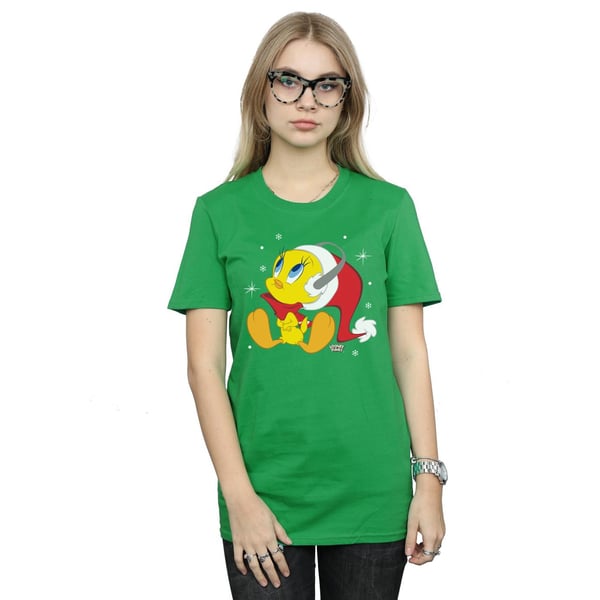 Looney Tunes Womens/Ladies Christmas Tweety Cotton Boyfriend T-Shirt
