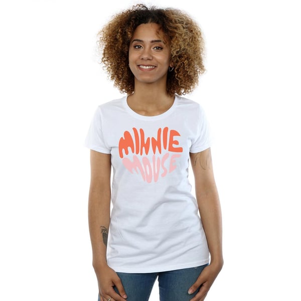 Disney Womens/Ladies Minnie Mouse Heart Shaped Cotton T-Shirt