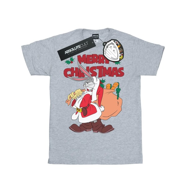 Looney Tunes Dam/Kvinnor Santa Bugs Bunny T-shirt i bomull med boyfriend-passform
