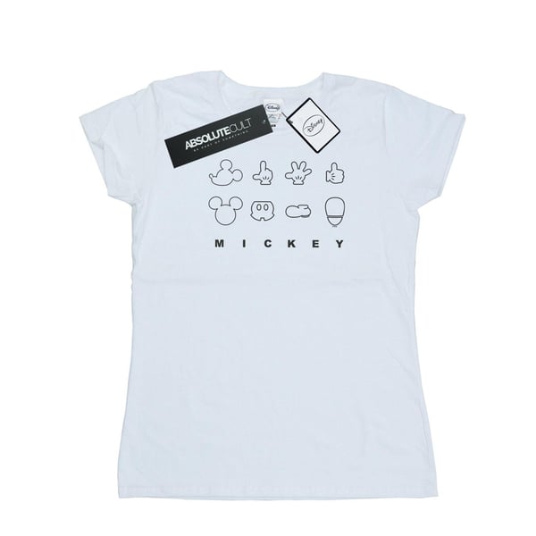 Disney Womens/Ladies Mickey Mouse Deconstructed Cotton T-Shirt