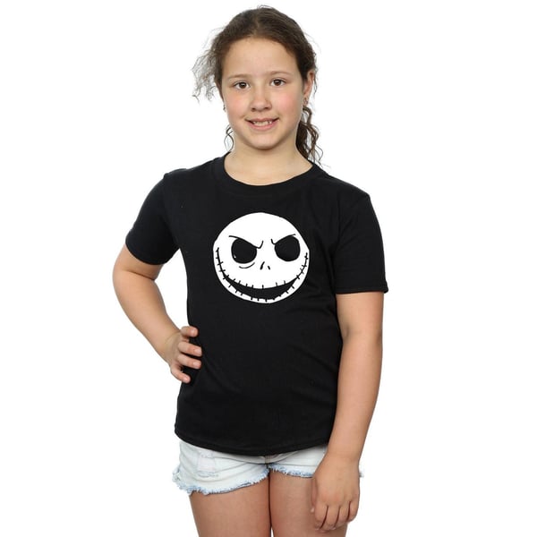Disney Girls Nightmare Before Christmas Jack Skellington Face Cotton T-Shirt