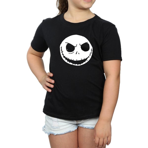 Disney Girls Nightmare Before Christmas Jack Skellington Face Cotton T-Shirt