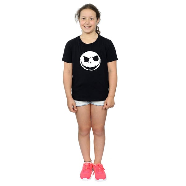 Disney Girls Nightmare Before Christmas Jack Skellington Face Cotton T-Shirt