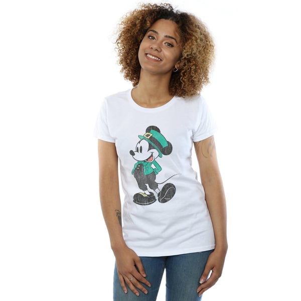Disney Womens/Ladies Mickey Mouse St Patrick Costume Cotton T-Shirt