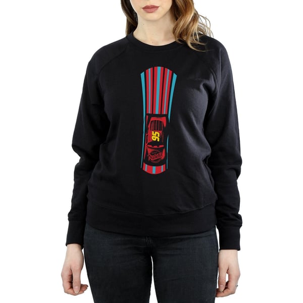 Disney Womens/Ladies Cars Lightning McQueen Stripes Sweatshirt