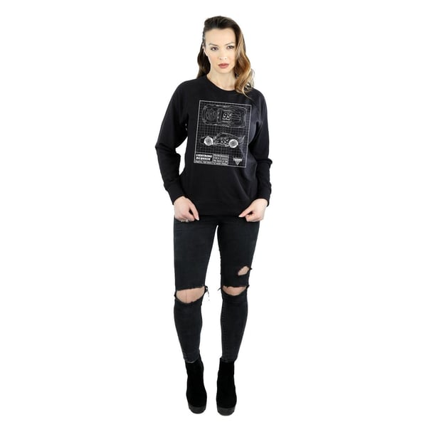 Disney Womens/Ladies Cars Lightning McQueen Blueprint Sweatshirt