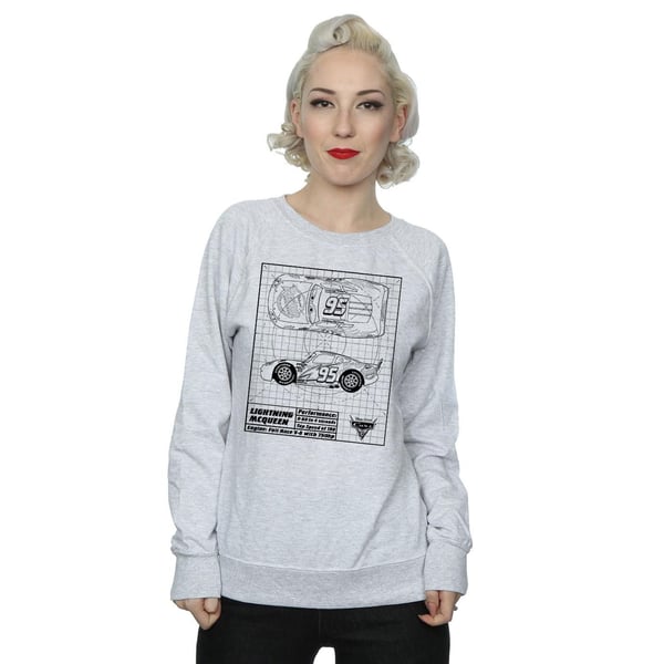 Disney Womens/Ladies Cars Lightning McQueen Blueprint Sweatshirt