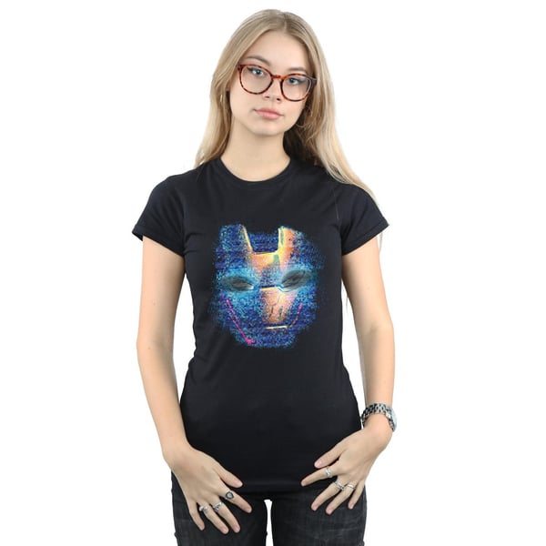 Marvel Womens/Ladies Iron Man Distressed Head Cotton T-Shirt
