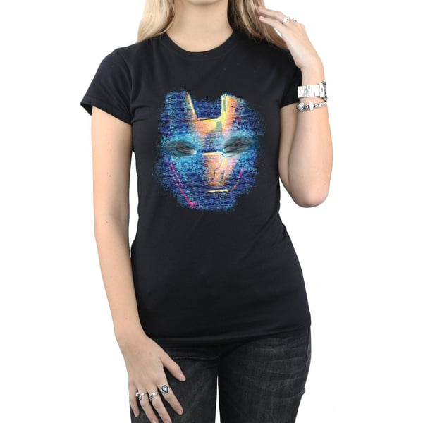 Marvel Womens/Ladies Iron Man Distressed Head Cotton T-Shirt