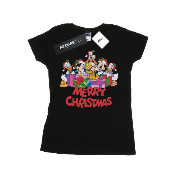 Disney Dam/Dam Mickey Mouse Och Vänner Jul Bomulls T-shirt