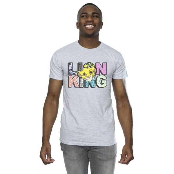 Disney Mens The Lion King Pattern Logo T-Shirt