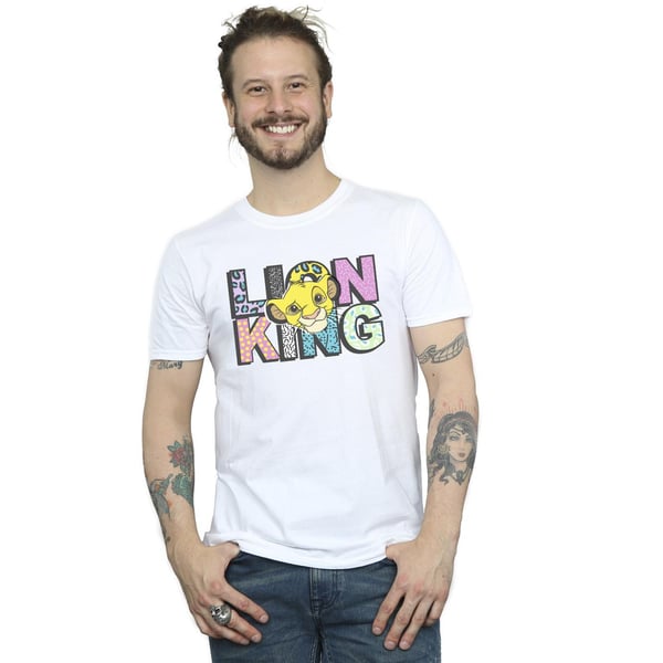 Disney Mens The Lion King Pattern Logo T-Shirt