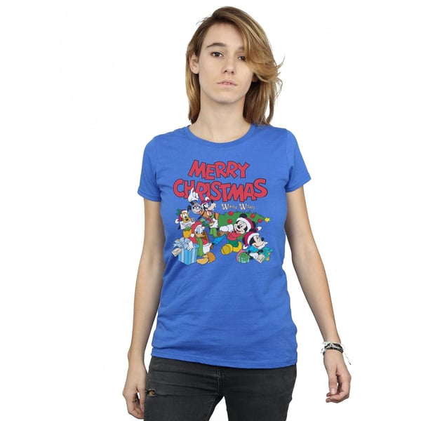 Disney Womens/Ladies Mickey And Friends Winter Wishes Cotton T-Shirt