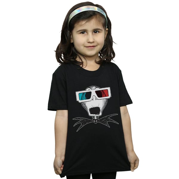 Disney Girls Nightmare Before Christmas Jack Skellington 3D Glasses Cotton T-Shirt
