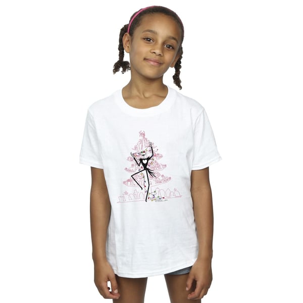 Disney Girls The Nightmare Before Christmas Tree Pink Cotton T-Shirt