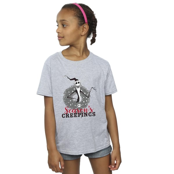 Disney Girls The Nightmare Before Christmas Seasons Creepings Wreath Cotton T-Shirt