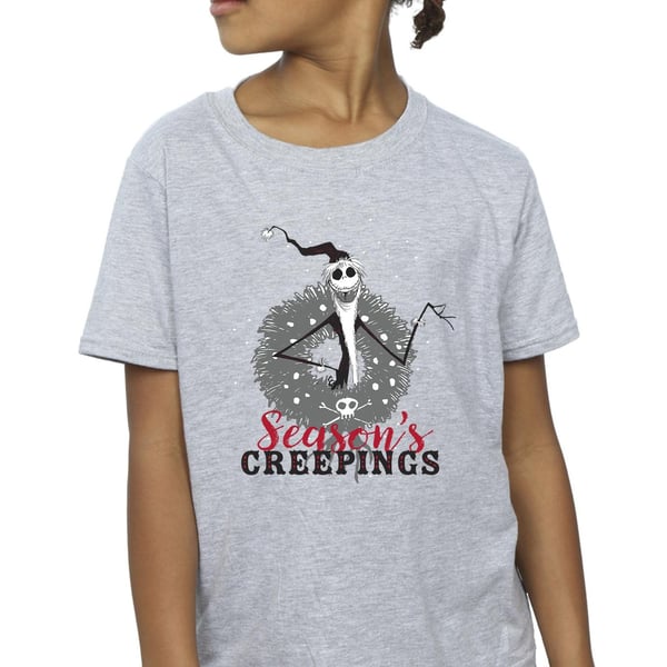 Disney Girls The Nightmare Before Christmas Seasons Creepings Wreath Cotton T-Shirt