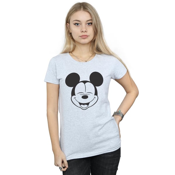 Disney Womens/Ladies Mickey Mouse Closed Eyes Cotton T-Shirt