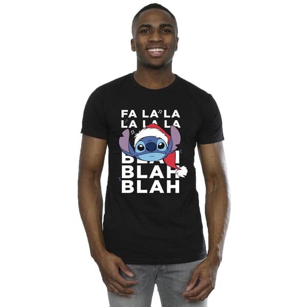 Disney Mens Lilo And Stitch Christmas Blah Blah Blah T-Shirt