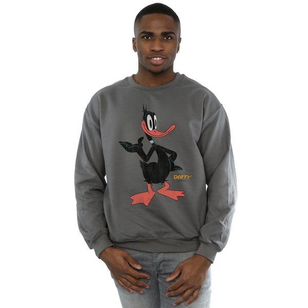 Looney Tunes Mens Daffy Duck Distressed Sweatshirt