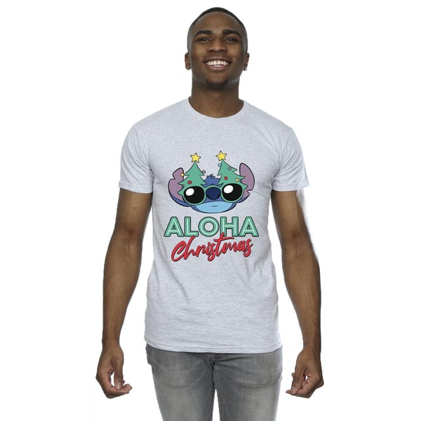 Disney Mens Lilo And Stitch Christmas Tree Shades T-Shirt