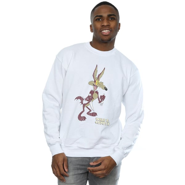 Looney Tunes Mens Wile E Coyote Distressed Sweatshirt