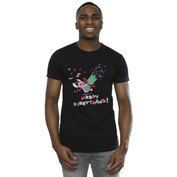 Disney Mens Lilo And Stitch Angel Merry Everything T-Shirt