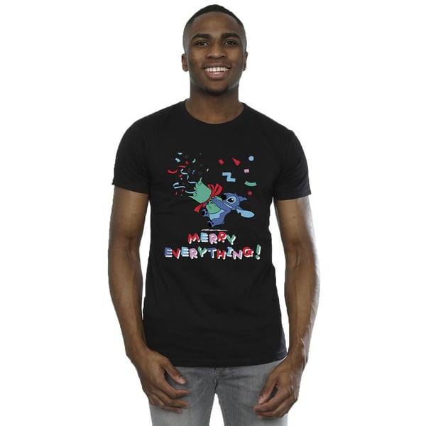 Disney Mens Lilo And Stitch Stitch Merry Everything T-Shirt