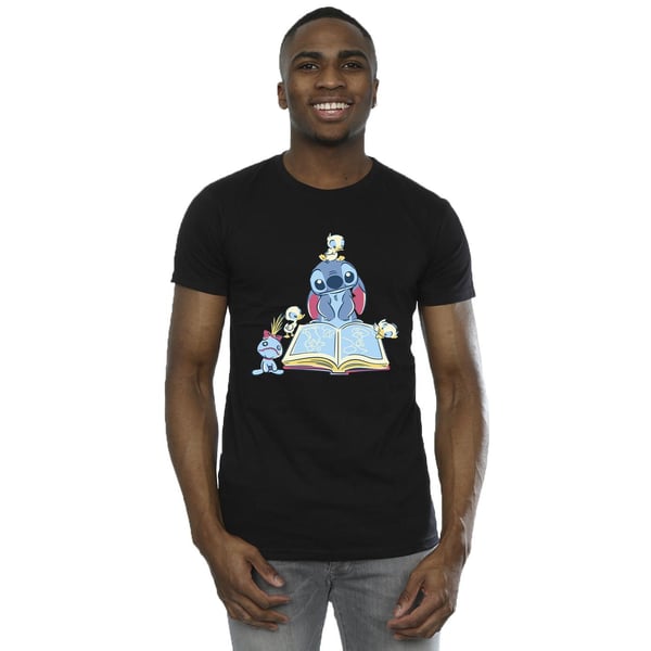 Disney Mens Lilo & Stitch Reading A Book T-Shirt