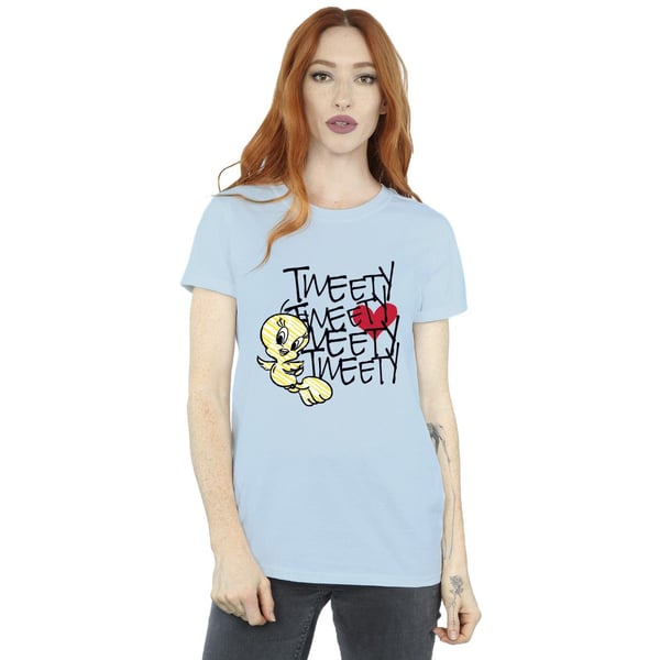 Looney Tunes Womens/Ladies Tweety Love Heart Cotton Boyfriend T-Shirt