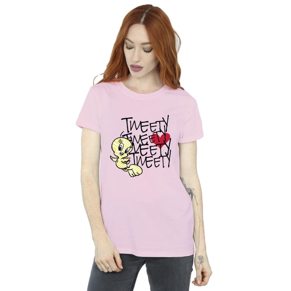 Looney Tunes Womens/Ladies Tweety Love Heart Cotton Boyfriend T-Shirt