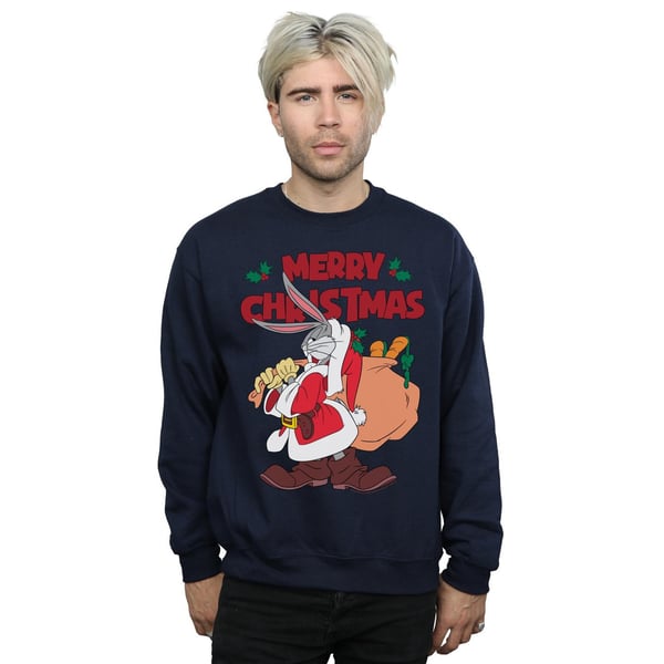 Looney Tunes Mens Santa Bugs Bunny Sweatshirt
