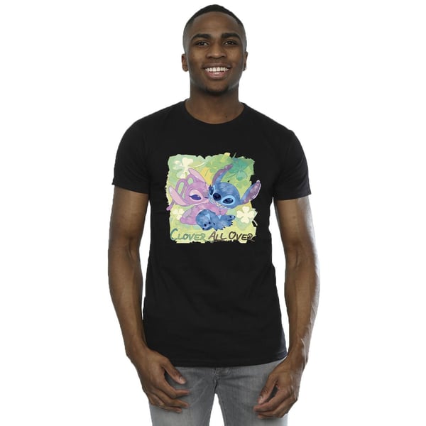 Disney Mens Lilo And Stitch St Patrick´s Day Clover T-Shirt