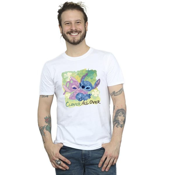 Disney Mens Lilo And Stitch St Patrick´s Day Clover T-Shirt